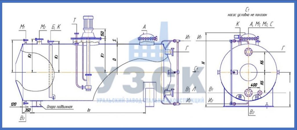 Чертеж емкости ГКК в Москве